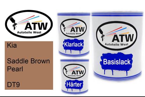 Kia, Saddle Brown Pearl, DT9: 1L Lackdose + 1L Klarlack + 500ml Härter - Set, von ATW Autoteile West.